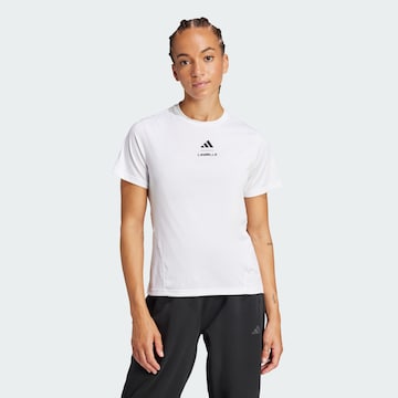 ADIDAS PERFORMANCE Λειτουργικό μπλουζάκι 'Adidas x Les Mills' σε λευκό: μπροστά
