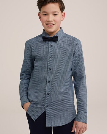 WE Fashion Regular fit Button Up Shirt in Blue: front