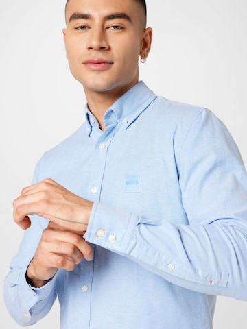 BOSS Orange Slim fit Button Up Shirt 'Mabsoot' in Blue