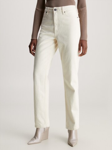 Calvin Klein Regular Jeans in Wit: voorkant