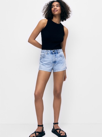 Coupe slim Jean Pull&Bear en bleu : devant