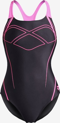 ARENA Bustier Uimapuku 'Graphic Pro Back' värissä musta: etupuoli