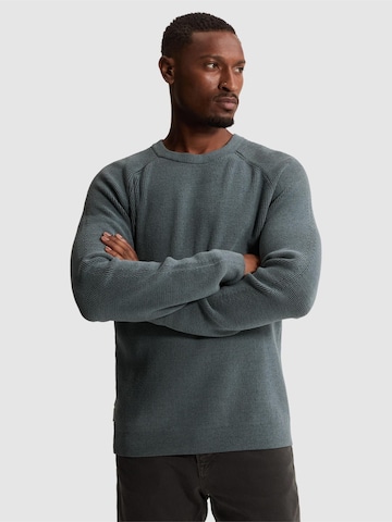 CAST IRON - Jersey 'Pullover with raglan sleeves and allover rib texture' en azul: frente
