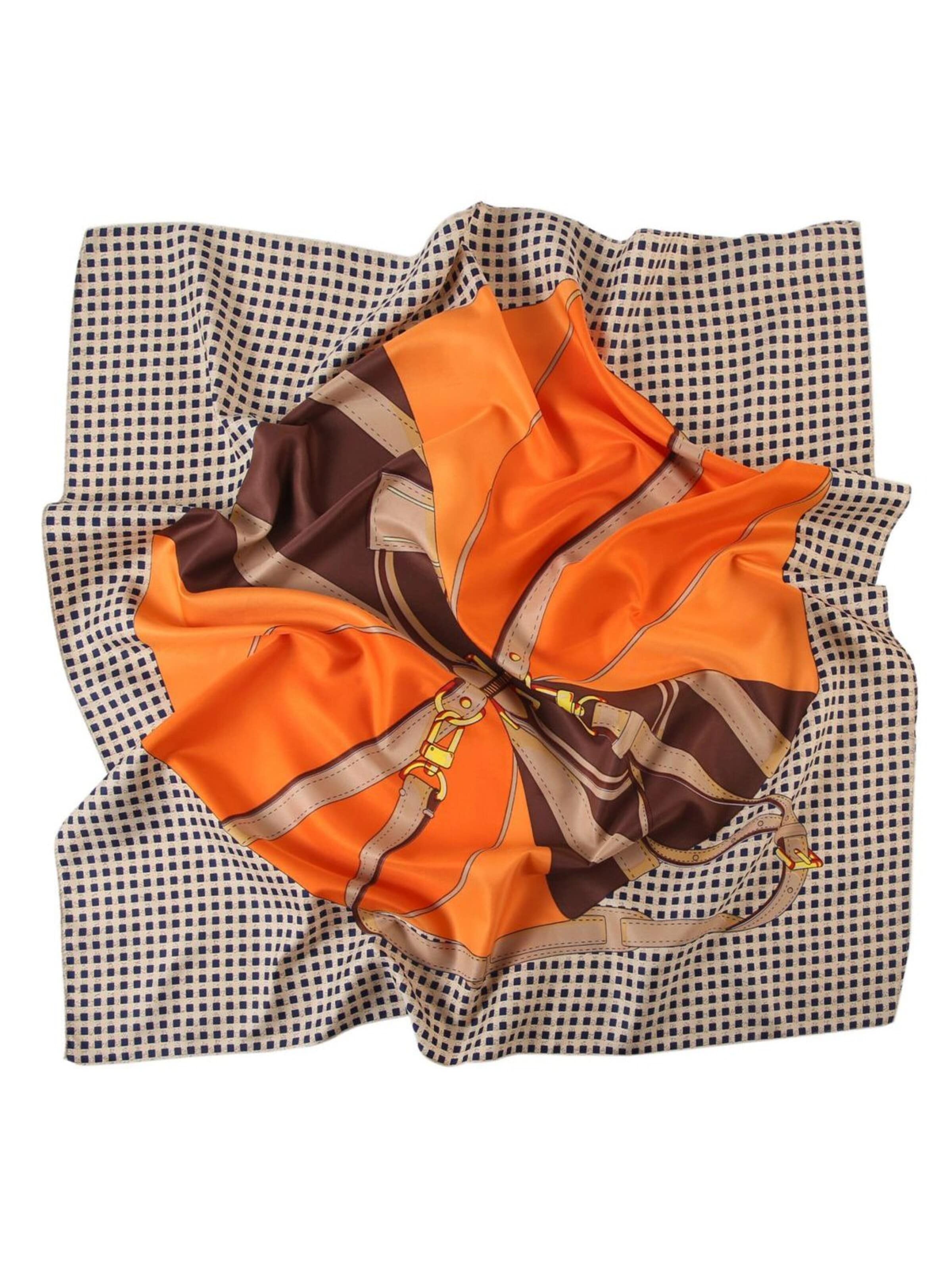 alberto cabale Schal 'Grand carré de Soie Selling Zoé'‌‌‌‌‌ in Orange: Vorderseite