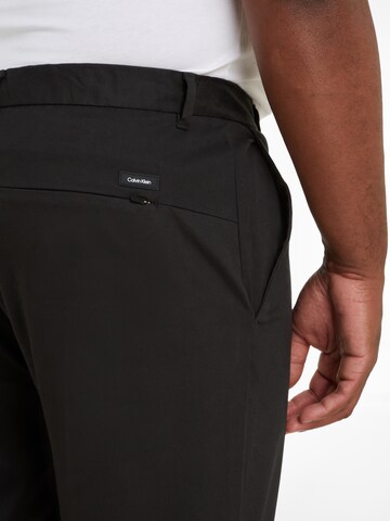 Calvin Klein Big & Tall Tapered Trousers in Black