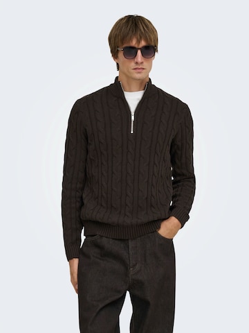Only & Sons Tröja 'ONSKIM' i brun: framsida