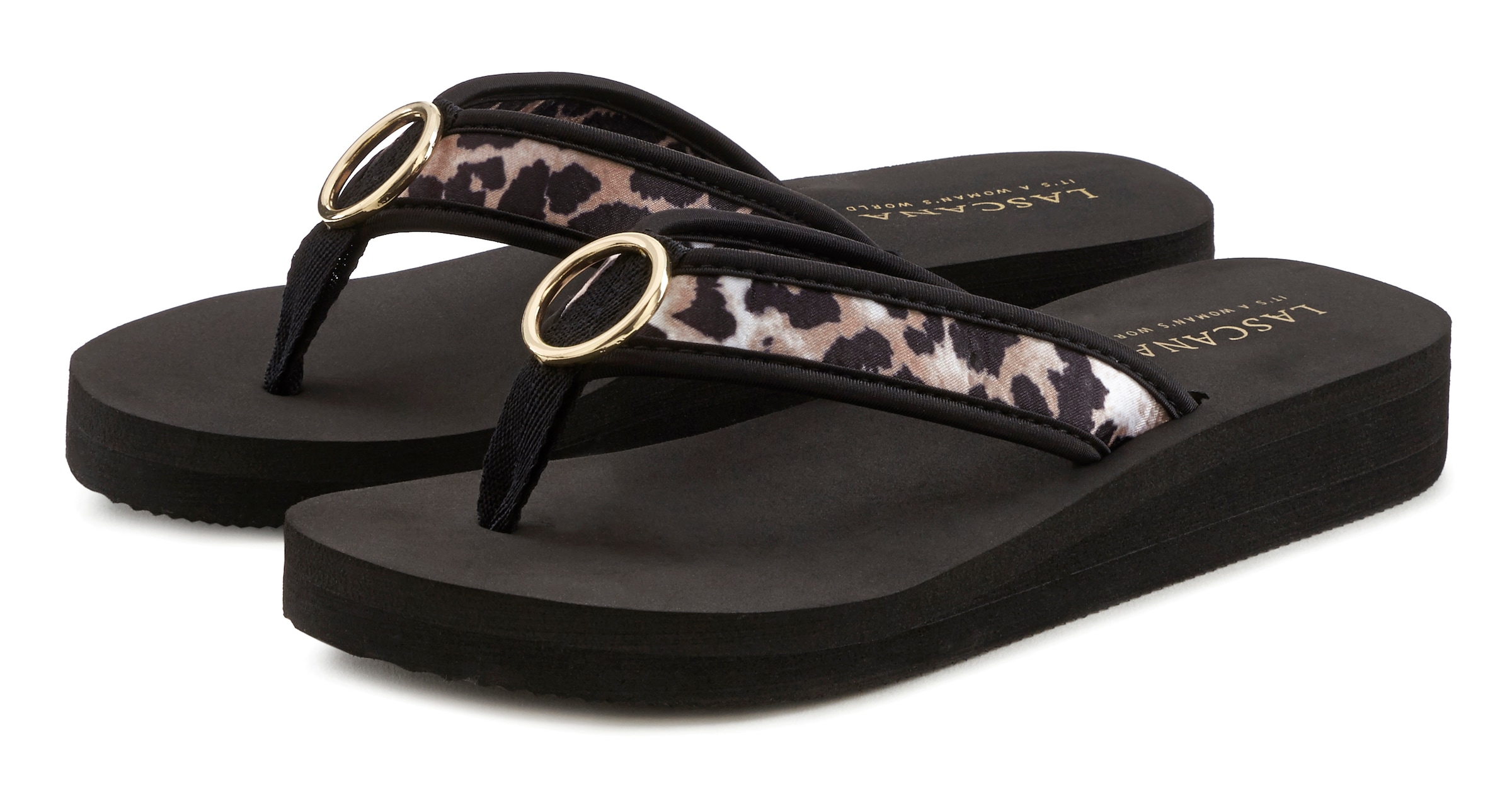 LASCANA T-Bar Sandals in Black