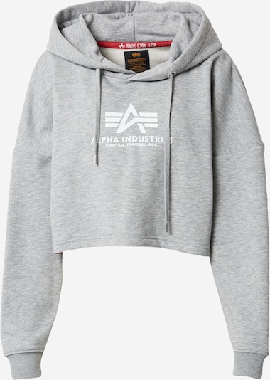 ALPHA INDUSTRIES Sudadera en gris moteado / blanco, Vista del producto