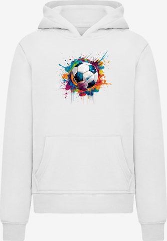 F4NT4STIC Sweatshirt 'Bunte Fußball' in Weiß: Vorderseite
