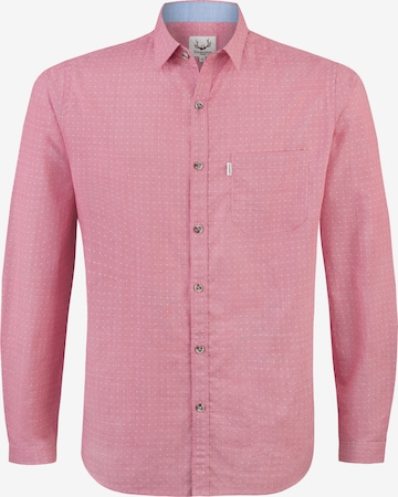 STOCKERPOINT Traditional Button Up Shirt 'Astor' in Red: front