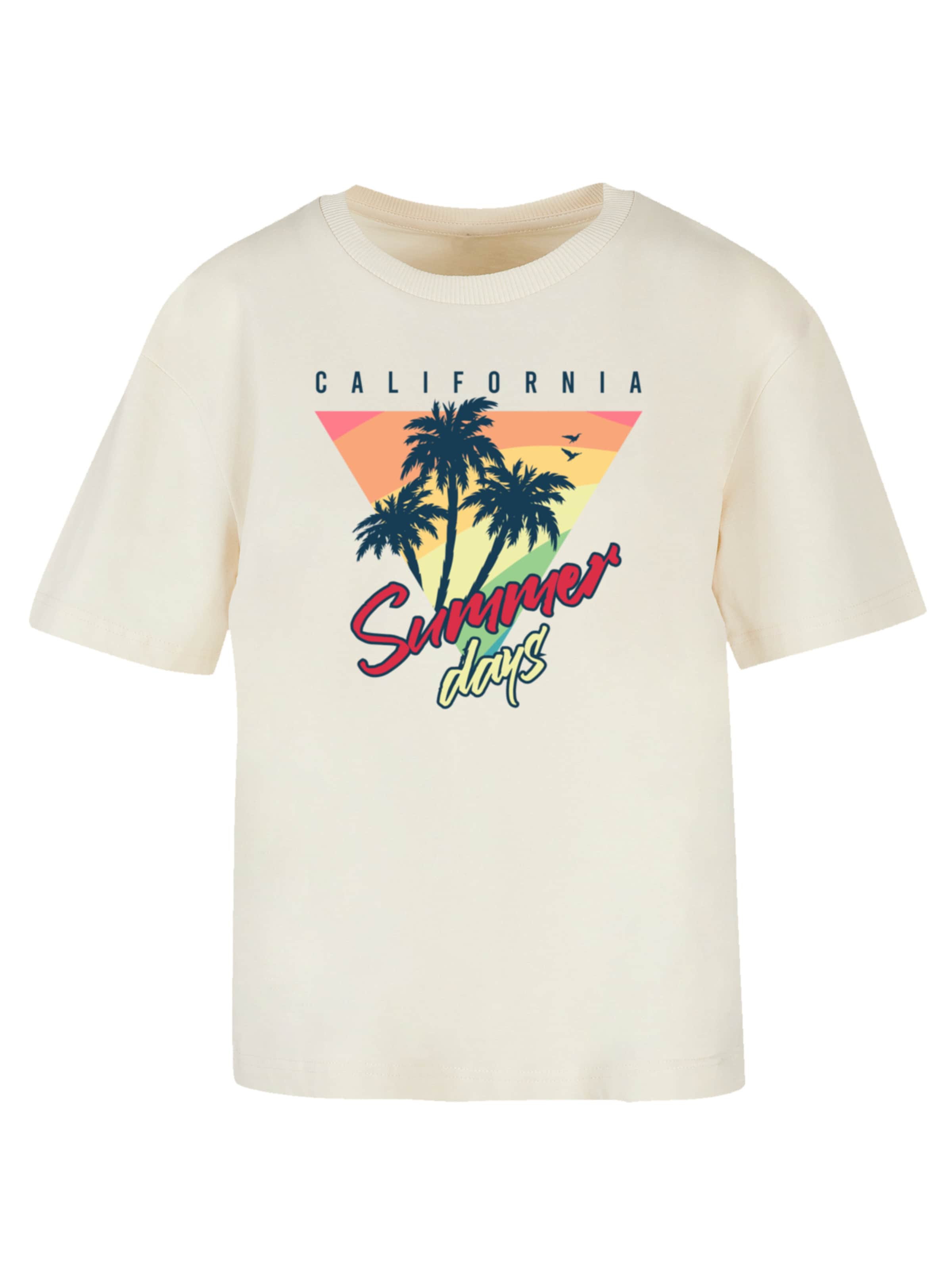 T-shirt 'California Palmen Retro' F4NT4STIC en beige : devant