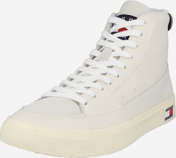 Tommy Jeans High-Top Sneakers in Beige: front