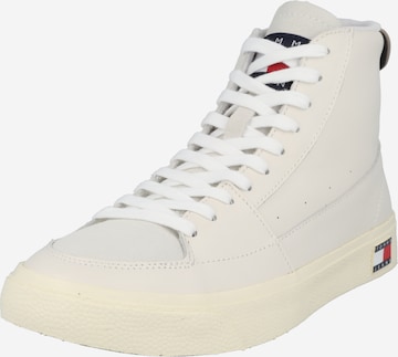 Baskets hautes Tommy Jeans en beige : devant