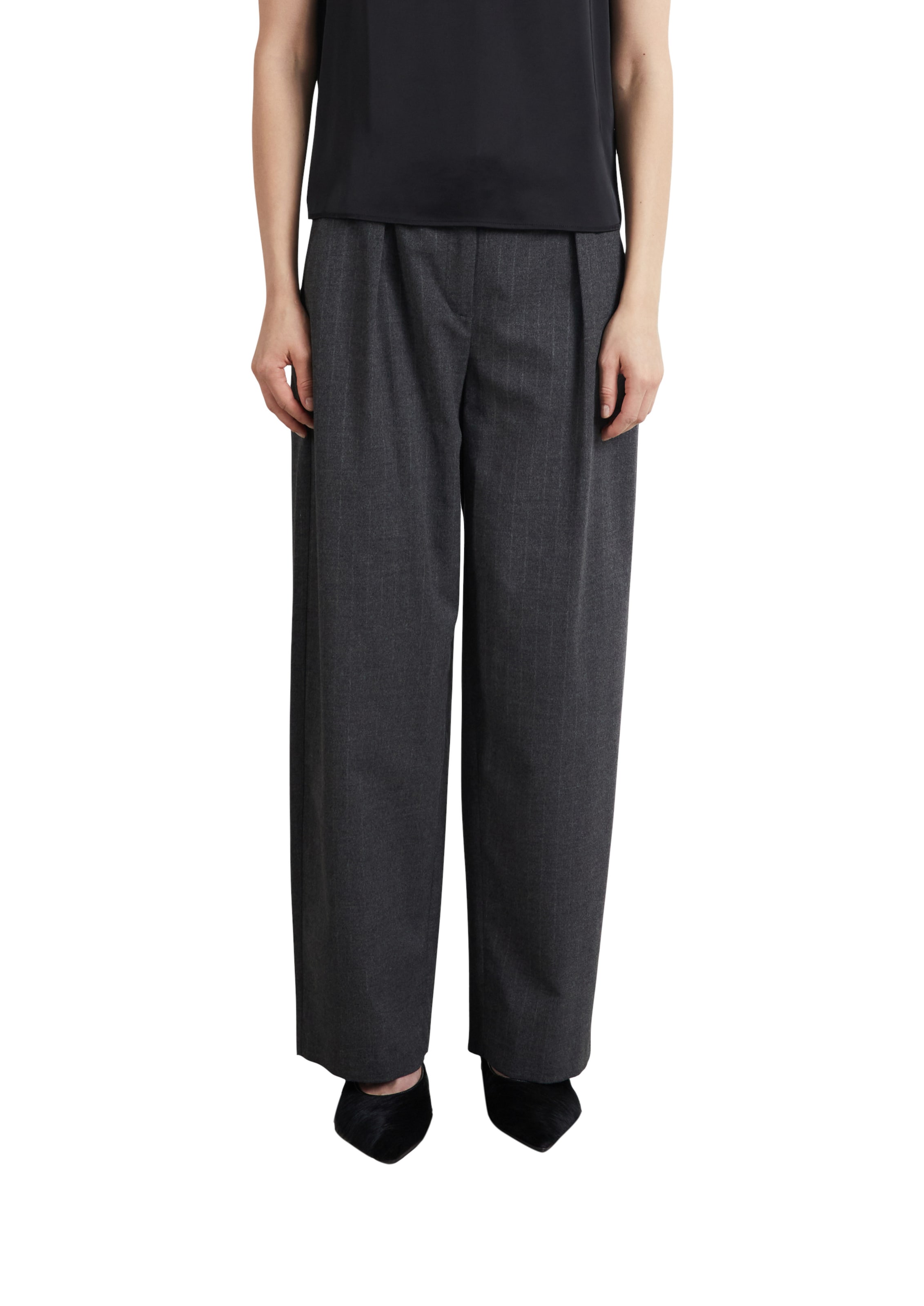 Barrel Pantalon à pince COMMA en gris : devant