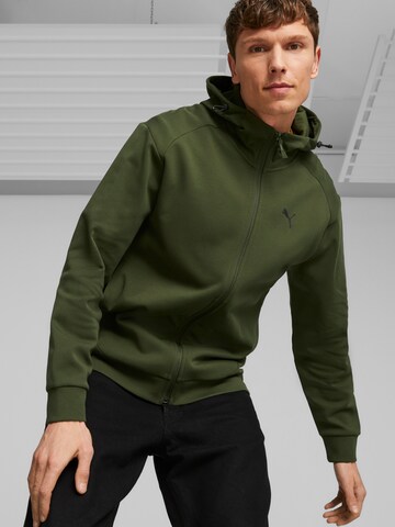 PUMA Sports sweat jacket in Green: front