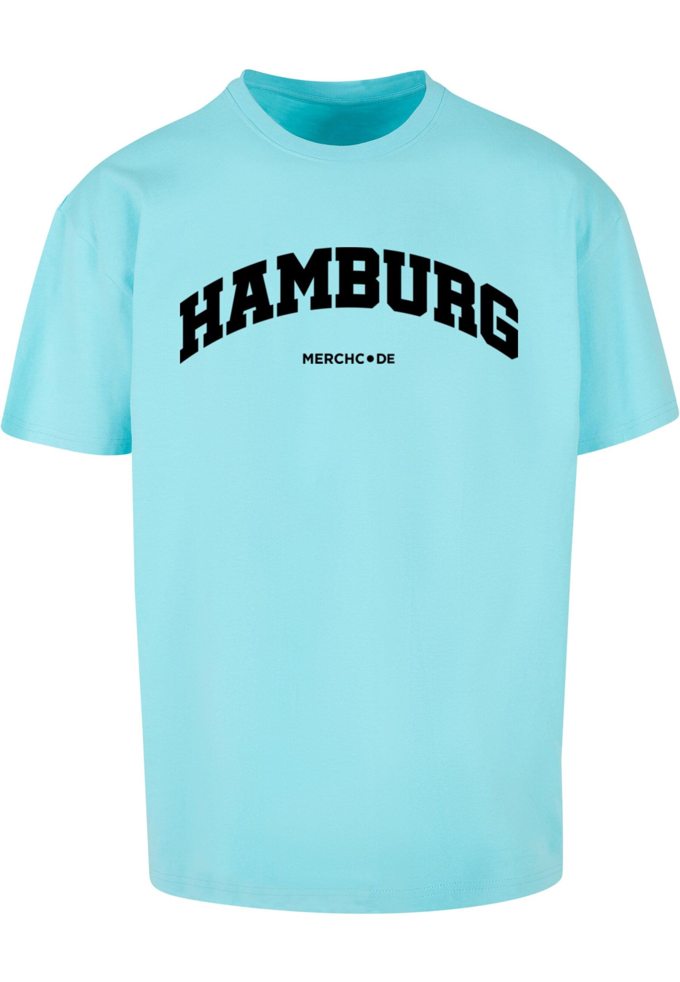 Merchcode Shirt 'Hamburg' in Blau: Vorderseite