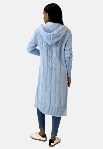 Cappotto in maglia di Elara in blu