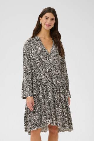 Cream Dress in Black: front
