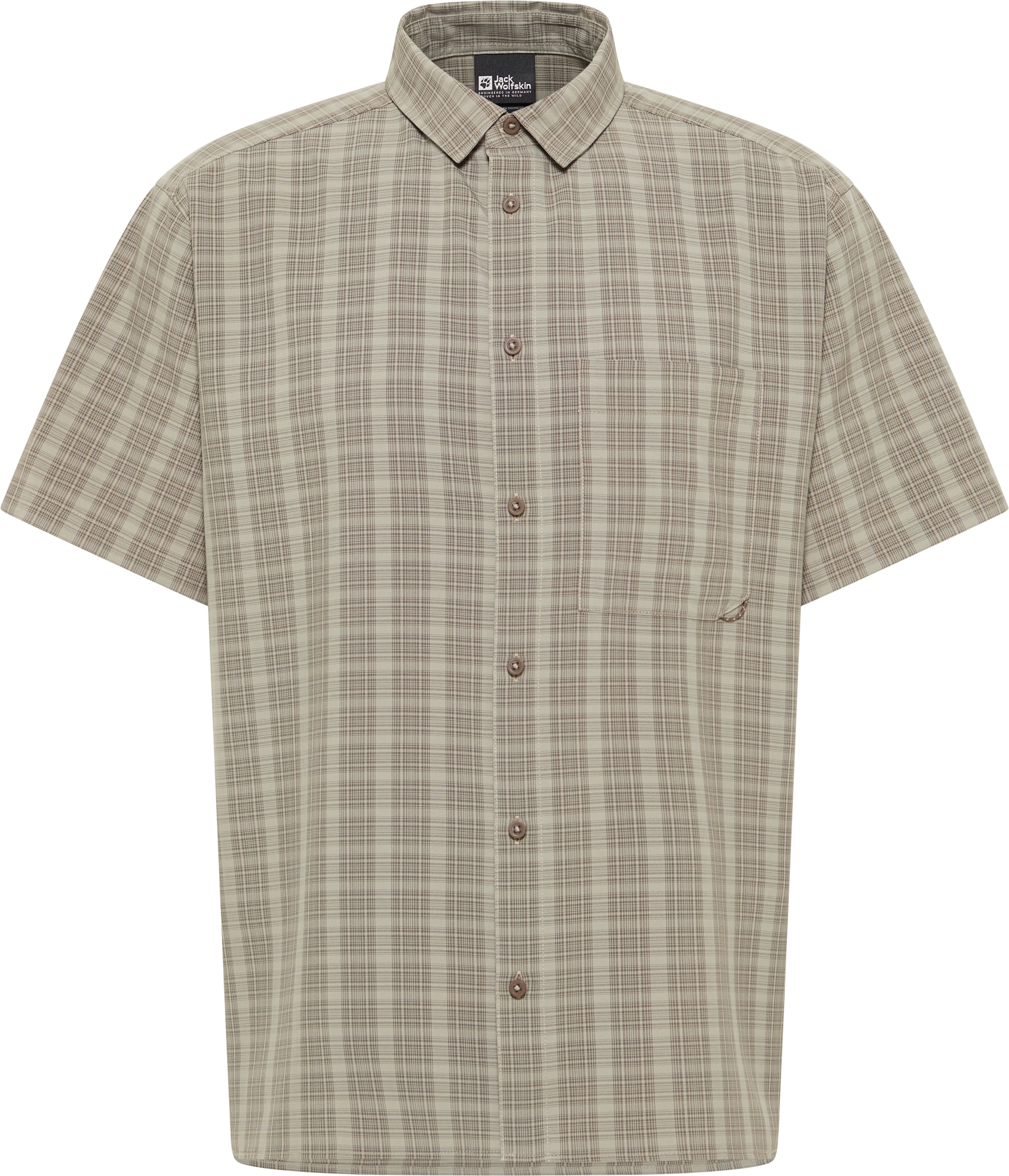 JACK WOLFSKIN Regular fit Functioneel overhemd 'Meseta' in Beige: voorkant