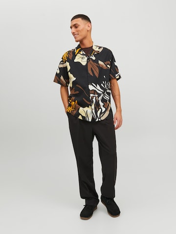 JACK & JONES Comfort fit Button Up Shirt 'CABANA' in Black