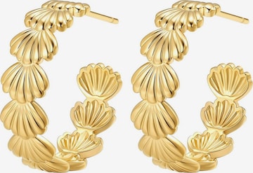 Orecchini 'Coastal Shell Hoop' di Hey Happiness in oro: frontale