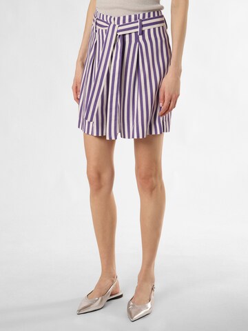 Ipuri Regular Pleat-Front Pants in Purple: front