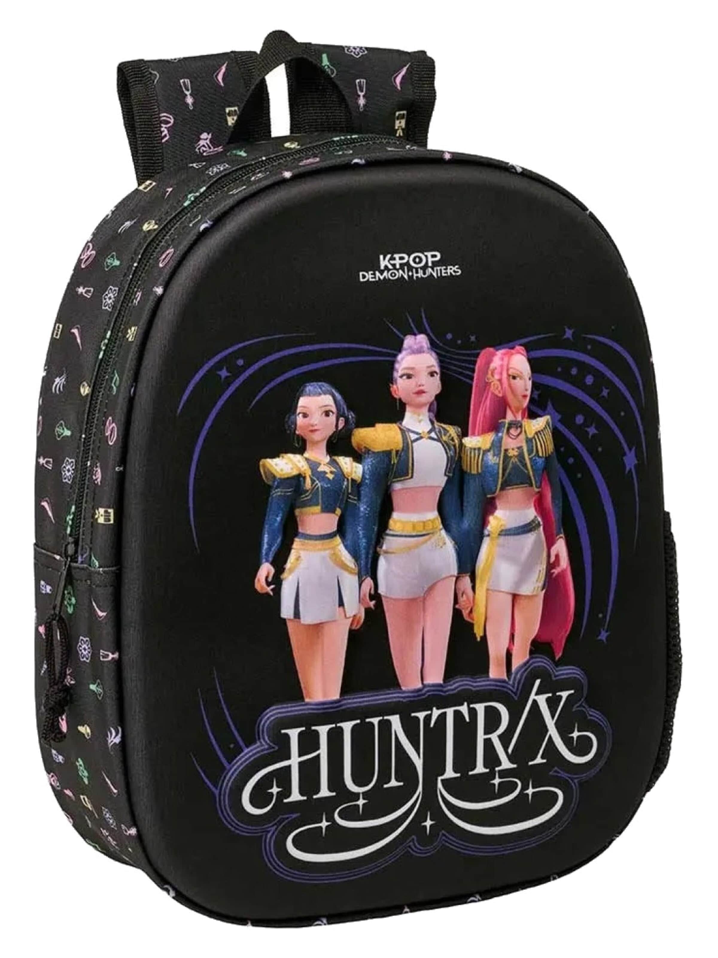 Kpop Demon Hunters Backpack in Black: front
