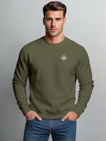 Neverless Sweatshirt 'Kompass' in Green