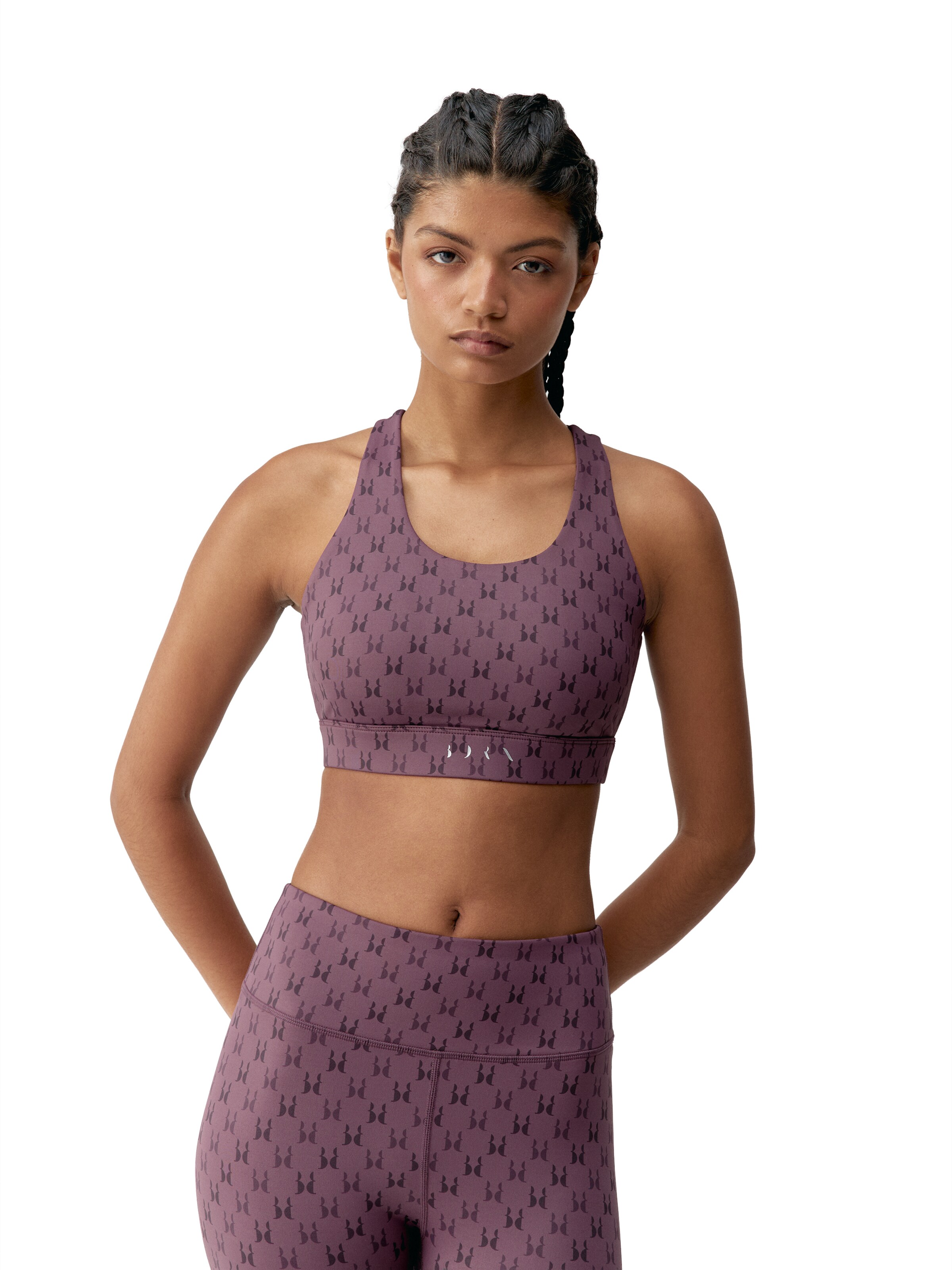Haut de sport 'Monogram' Born Living Yoga en violet : devant