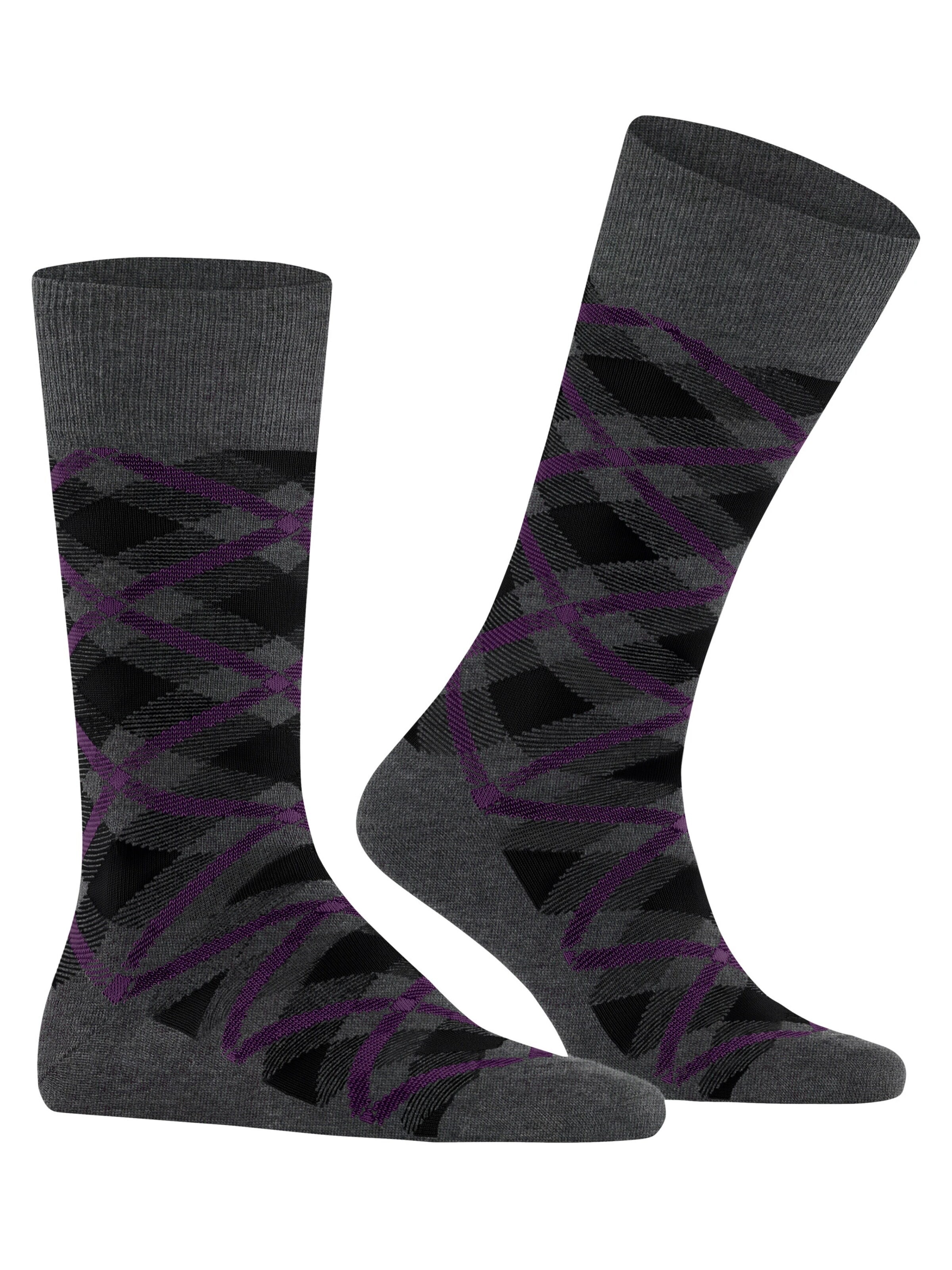 BURLINGTON Socks 'Tartan' in Grey