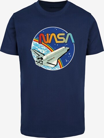 Merchcode Shirt 'Nasa - Rainbow' in Blauw: voorkant