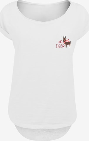 F4NT4STIC Shirt 'Christmas Deer' in Wit: voorkant