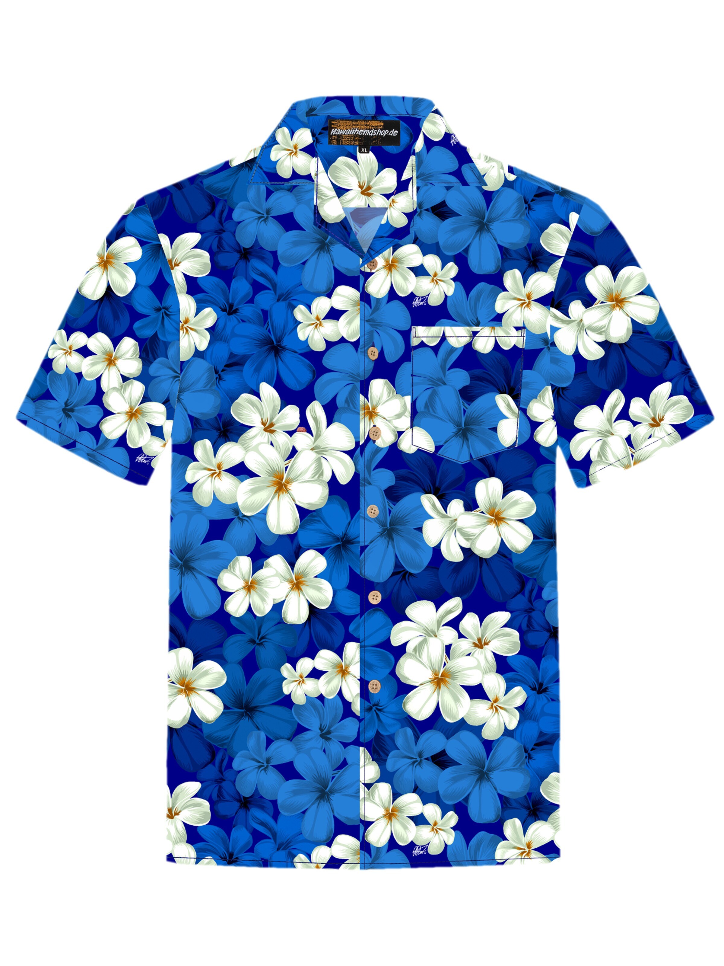 Hawaiihemdshop.de - Regular Fit Camisa 'Hawaiihemd "Classic Blue"' em azul: frente