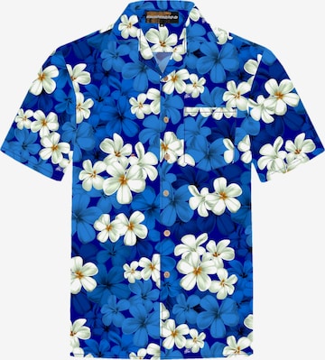Hawaiihemdshop.deRegular Fit Košulja 'Hawaiihemd "Classic Blue"' - plava boja: prednji dio