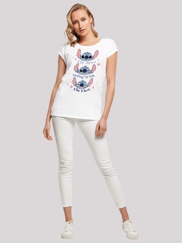 T-shirt 'Disney Lilo & Stitch Going With The Flow' F4NT4STIC en blanc