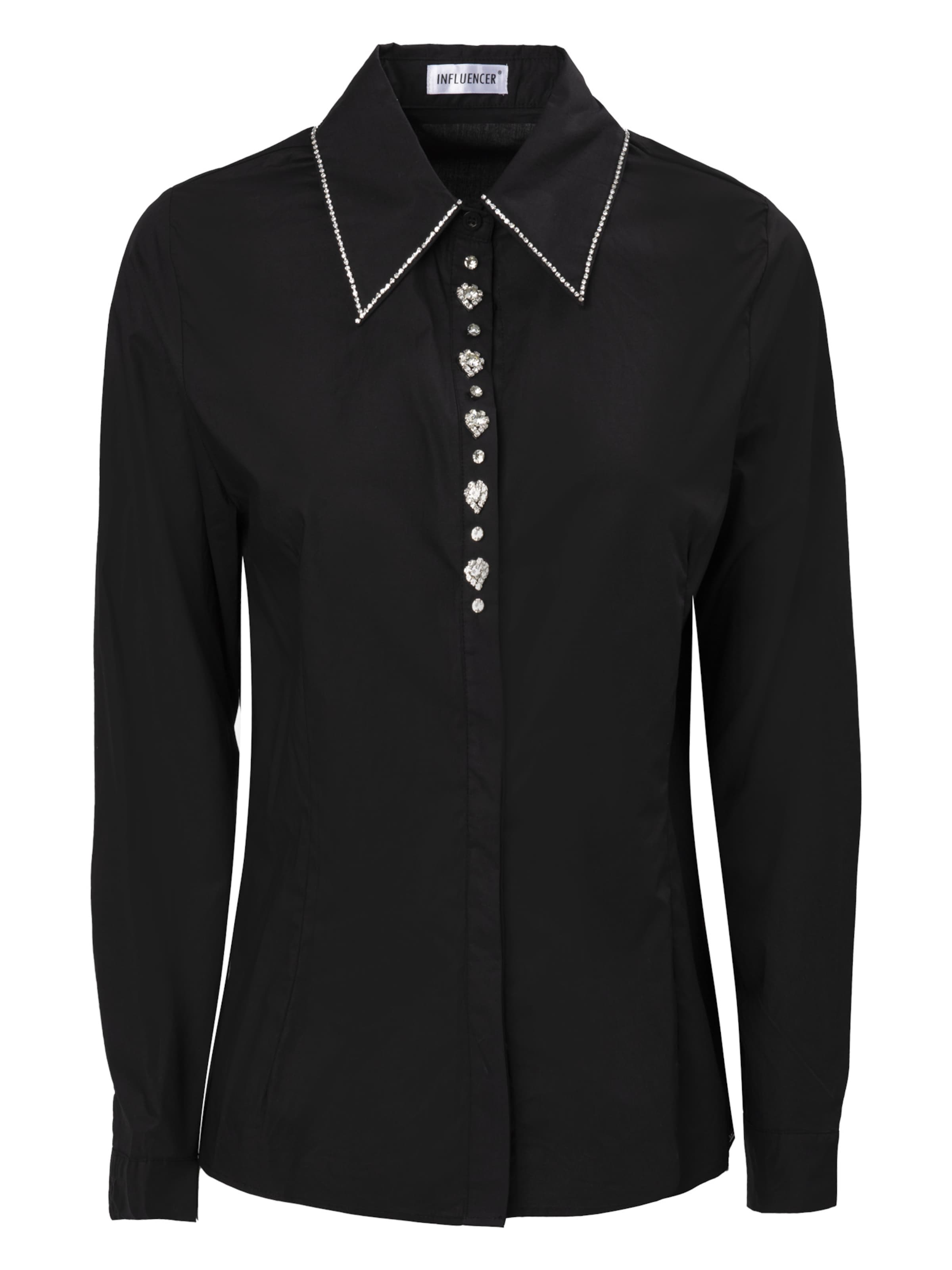 Influencer Bluse i sort: forside