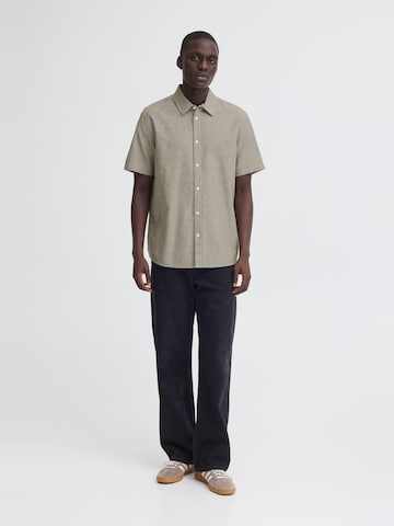BLEND - Ajuste regular Camisa ' BHAban Slub Linen Mix ' en verde