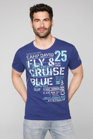 CAMP DAVID T-Shirt 'Fly and Cruise' in Blau: predná strana