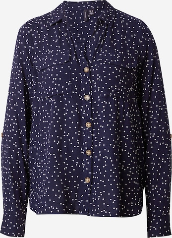 VERO MODA Blouse 'Bumpy' in Blauw: voorkant