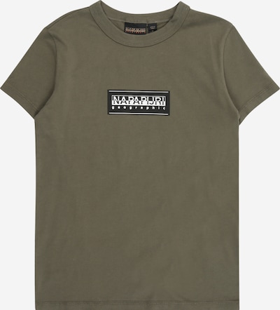 Marškinėliai 'K S-CHAMOIS' iš NAPAPIJRI, spalva – alyvuogių spalva / juoda / balta, Prekių apžvalga