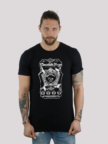 F4NT4STIC Shirt 'Harry Potter Chocolate Frogs Mono' in Black: front