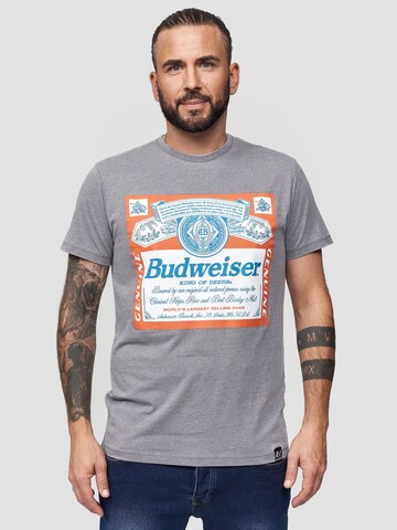 Recovered T-Shirt 'Budweiser Heritage' in Grau: predná strana