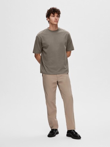 SELECTED HOMME Футболка 'SLHOscar' в Коричневый