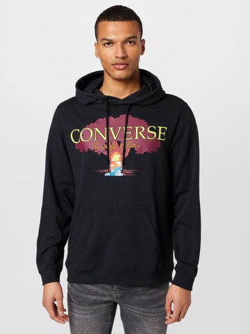 CONVERSE Sweatshirt in Zwart: voorkant