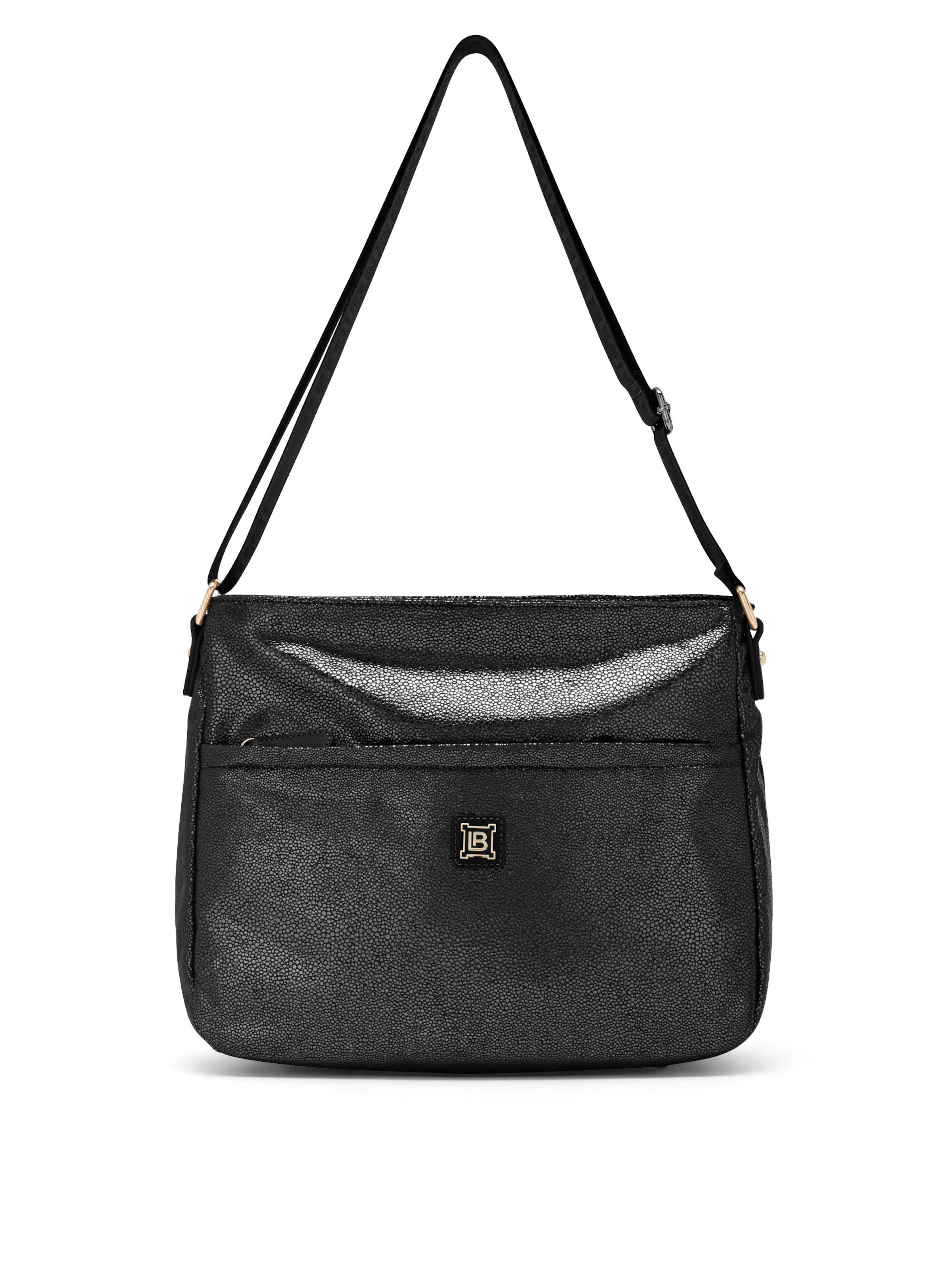 Borsa a tracolla 'Tapiro 12' di Laura Biagiotti in nero: frontale