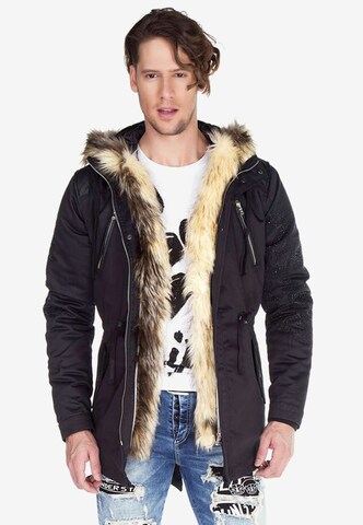 CIPO & BAXX Winterjacke in Schwarz: Vorderseite