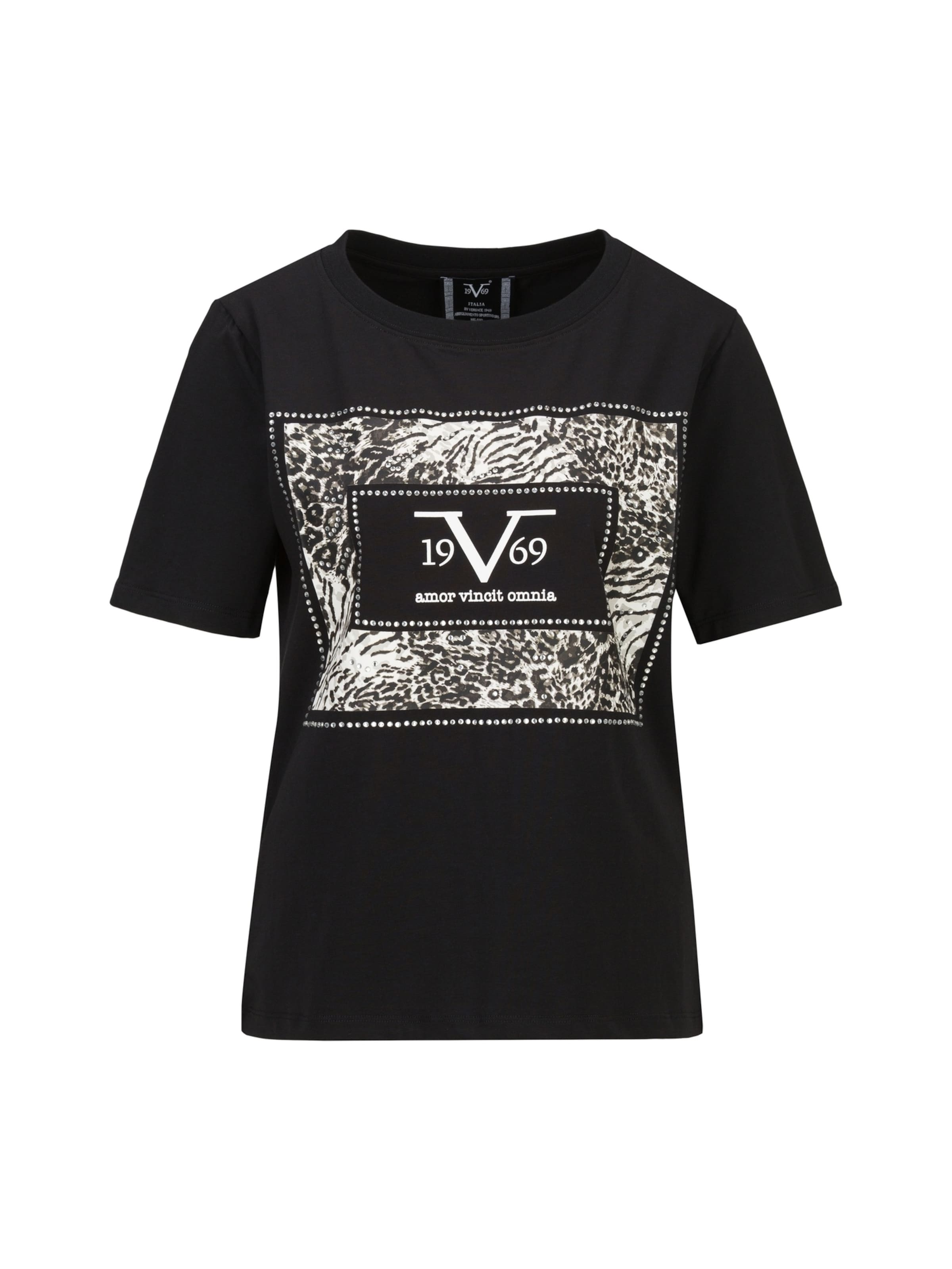 19V69 ITALIA Shirt 'Bellara' in Zwart: voorkant