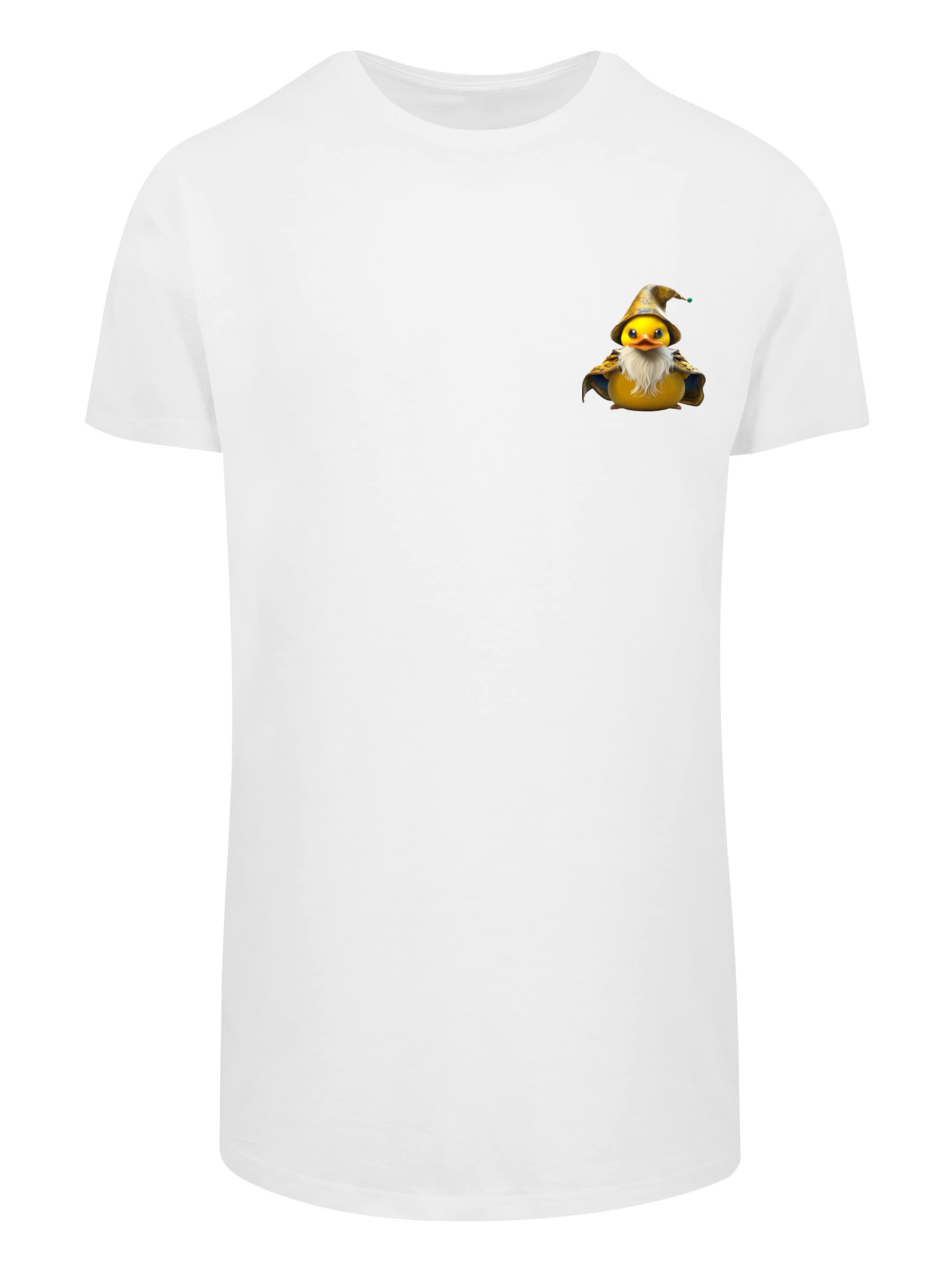 F4NT4STIC Shirt 'Rubber Duck Wizard' in White: front