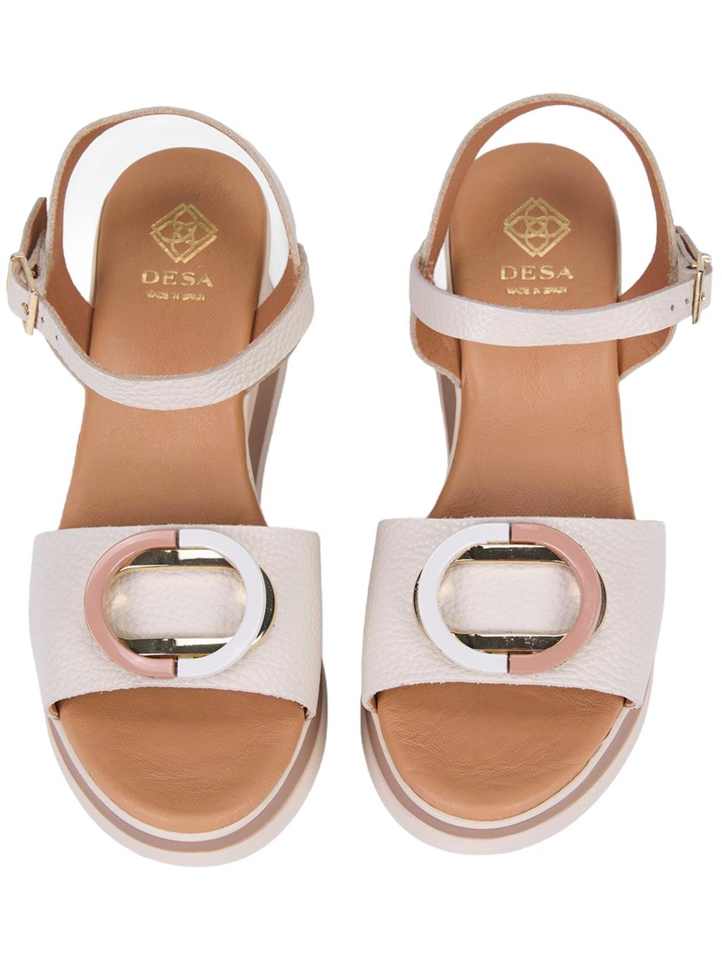 Desa T-bar sandals 'Keilsandalen' in Beige