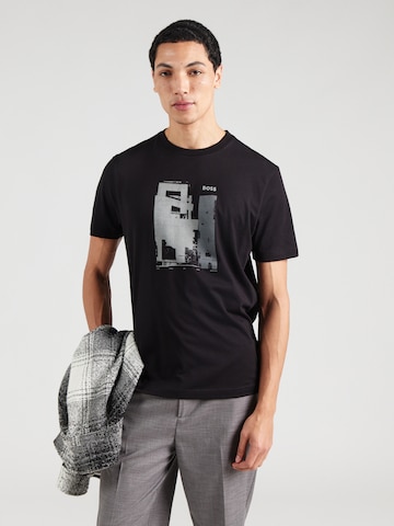 BOSS T-Shirt 'Te_Imprint' in Schwarz: Vorderseite